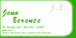 jeno berente business card